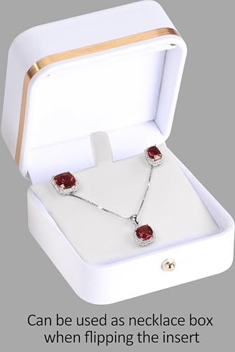 LAODA LED T Style Earring Gift Box for Dangling and Hoop Earrings Luxury PU Leather Material Multiple Use Necklace Earring...