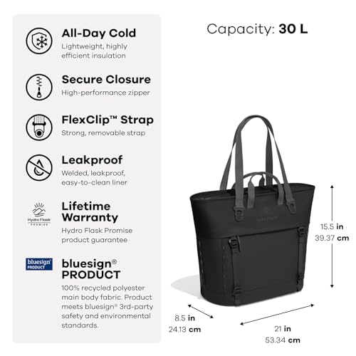Hydro Flask Carryout Tote - Insulated Tote Bag - 30 L Capacity in Mermaid Green
