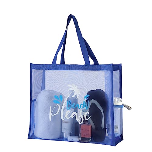 ukia - Mesh Beach Tote Large Bag, Extra Large Beach Bag for Vacation Family Beach Trip