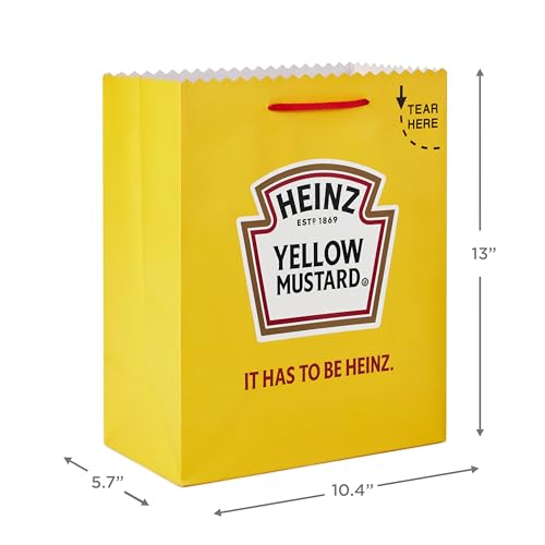 Hallmark Heinz 13" Large Gift Bags (2 Bags: Ketchup and Mustard) for Birthdays, Father's Day, Fourth of July