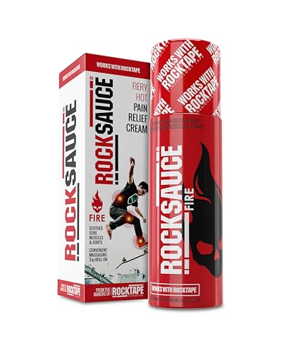 RockSauce Fire, 3 oz Roll-On - Easy to use Pain Relief Cream - Capsaicin & Menthol Formula Relieves Muscle & Joint Pain - ...