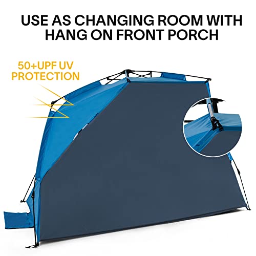 LEEDOR® Beach Tent Sun Shelter Instant Beach Umbrella with UPF 50+ UV Portable Windproof Pop Up Shade for 3 to 4 Person fo...