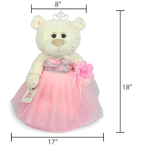 KINNEX COLLECTIONS SINCE 1997 Classic Size Quinceañera Bear with Elegant Dress – Gift-Ready Keepsake and Centerpiece Decor...