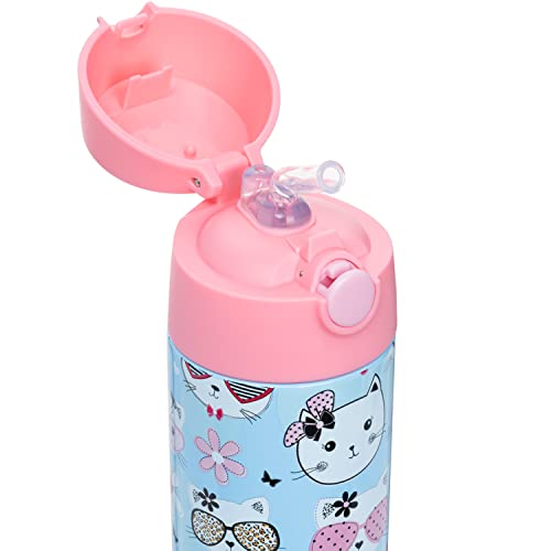 Snug Insulated Kids Water Bottle with Straw & Spout – Double-Wall Stainless Steel, Leakproof, Easy-Flip Lid – For School, ...