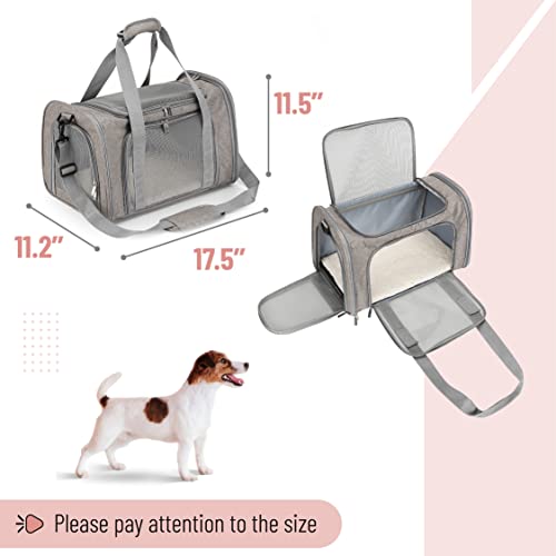 Mr. Pen- Pet Carrier, 17.5" x 11.2" x 11.5", Medium Size, Gray, Portable Travel Carrier for Small Pets, Cats & Small Dogs,...