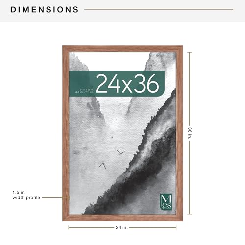 MCS Museum Poster Frame 24x36 Medium Oak, Vertical & Horizontal Wall Hanging Large Picture Frame for Photos, Posters & Art...