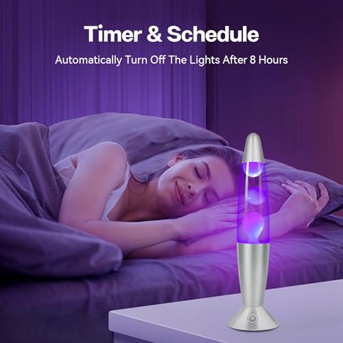 Lazzgan 17 Color Changing LED Liquid Motion Lamp: 16 inches Night Lights with Remote Control, Home Decoration Mood Lightin...