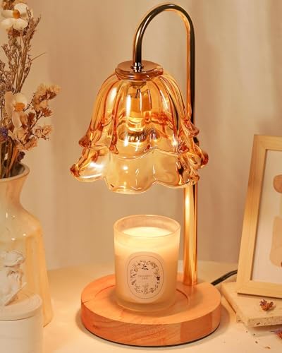 Flower Candle Warmer Lamp with Timer Dimmable, Mothers Day Birthday Gifts for Women Mom, Candle Warming Light Height Adjus...