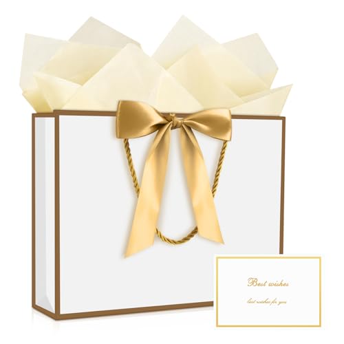 YoungTree Medium Mothers Day Gift Bag with Ribbon and Greeting Card 2 Tissue Papers, Mothers Day Bag, Birthday Gift Bags w...
