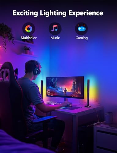 DAYBETTER Smart LED Light Bars, RGB Light Bar, 14 Inches TV Backlights with Scene and Music Modes, Smart Light Bars with M...