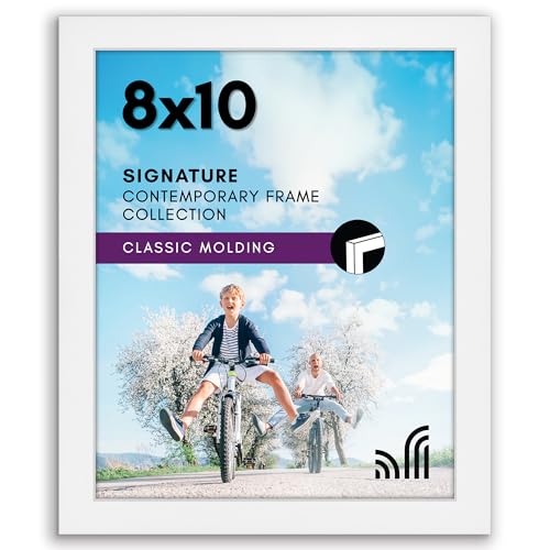 Americanflat 8x10 Picture Frame with Shatter-Resistant Glass - Signature Collection - Gallery-Style Frames Made of Enginee...