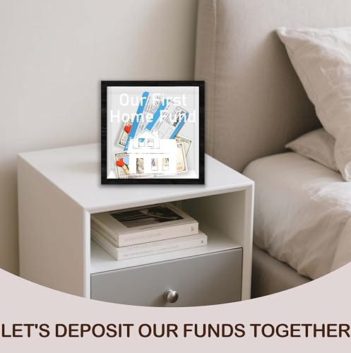 New Home Shadow Box Frame, Honeymoon Fund Money Boxes with Slot, Memory Box for Keepsakes, Best Keepsake Gifts for Newlywe...