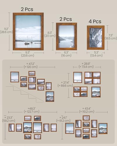 SONGMICS Picture Frames, Collage Picture Frames Set of 10, Two 8x10, Four 5x7, Four 4x6, Photo Frame for Wall Gallery Deco...