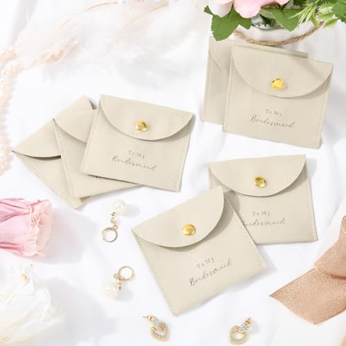 CEELGON Jewelry Bags Bridesmaid Gifts Set of 8 Velvet Small Jewelry Pouch with Button Bracelet Earring Necklace Packaging ...