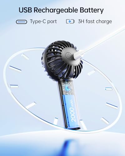 SWEETFULL Mini Portable Fan - Rechargeable Handheld Fan, 3 Speeds Personal Hand Gifts for Travel Essentials, Lash, Makeup,...