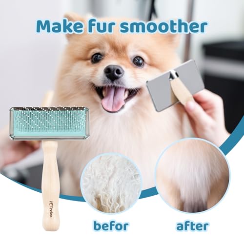 Dog Brush for Long haired Dogs & Cat,Grooming Brush for Shedding, Dematting, Bath, for Short Hair, Poodles, Indoor Cats, p...