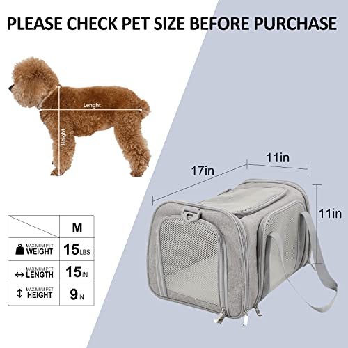 Henkelion Cat Carriers Dog Carrier Pet Carrier For Small / Medium Cats Dogs Puppies (Up To 15lbs), TSA Airline Approved Sm...
