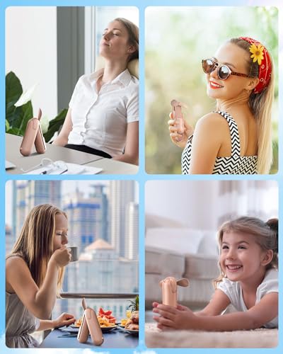 Jkjoy Mini Handheld Fan, Portable Hand Fan with USB Rechargeable, 2000 mAh Battery Operated, 3 Speeds Adjustable, 2 IN 1 S...