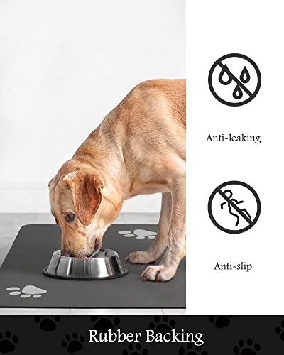 Pet Feeding Mat-Absorbent Dog Mat for Food and Water Bowl-No Stains Quick Dry Dispenser Mat-Dog Accessories Pet Supplies-W...