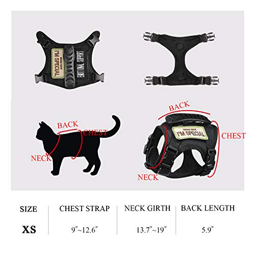 Tactical Cat Harness for Walking Escape Proof, Soft Mesh Adjustable Pet Vest Harness for Large Cat,Small Dog