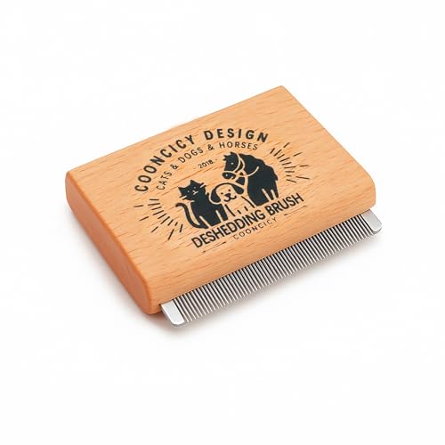 Cooncicy Deshedding Brush for Cats,Rabbits,Pets with Wood Handle – Cat Deshedding & Deshedder Comb Tool for Detangling and...