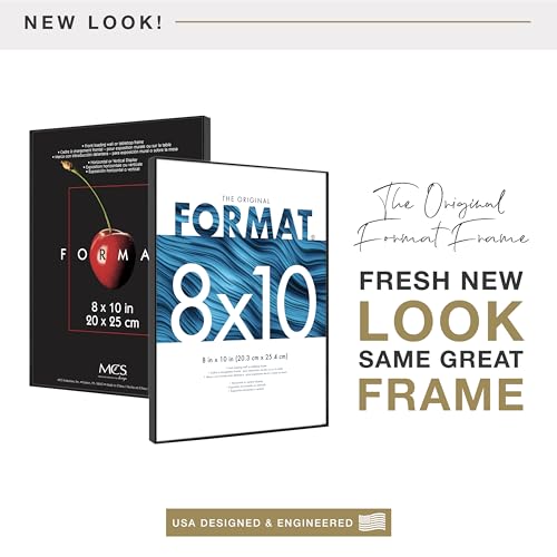 MCS Format 8x10 Picture Frame Black, Vertical & Horizontal Wall Hanging Picture Frame for Photos & Art Prints (6-Pack)