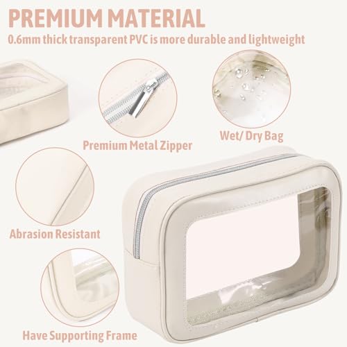 YOPCDJ 5PCS Diaper Bag Organizer Pouch Set, TSA Approved Toiletry Bag，Clear Waterproof TPU Makeup Bag Set Travel Organizer...
