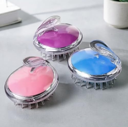 Shampoo Hair Brush Head Scalp Massage Brush for Men and Women(Pink)