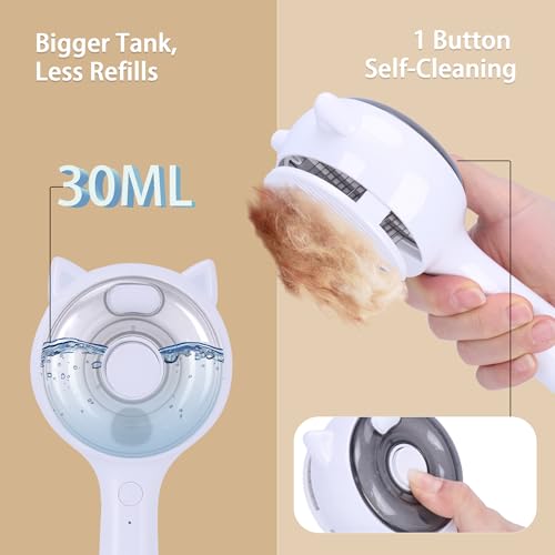 Pet Steam Brush for Cats & Dogs ，3-in-1 Pet Grooming Comb，Reduces Shedding, Soft Bristles, Promotes Healthy Coat-Comes - I...