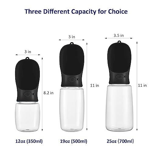 WePet Portable Dog Water Bottle with Food Container, 19 OZ + 6 OZ, Leak Proof Puppy Water Dispenser with Drinking Feeder f...