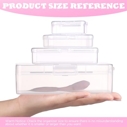 Funtopia Bead Organizers and Storage, 56 Pcs Small Plastic Containers with Lids and 3-Tier Stackable Storage Box, Mini Cle...