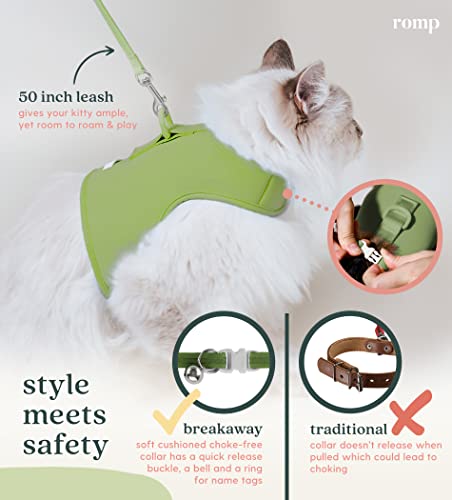 Cat Harness, Collar & Leash Set - Escape Proof Adjustable Choke Free Velcro Harness Vest for Walking Cats & Kittens (Match...