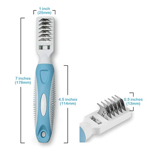 Pets First Professional Pet Mat Remover - Dematting Tool for Grooming Cats & Dogs - Removes Matted Fur, Tangles, Knots, Lo...