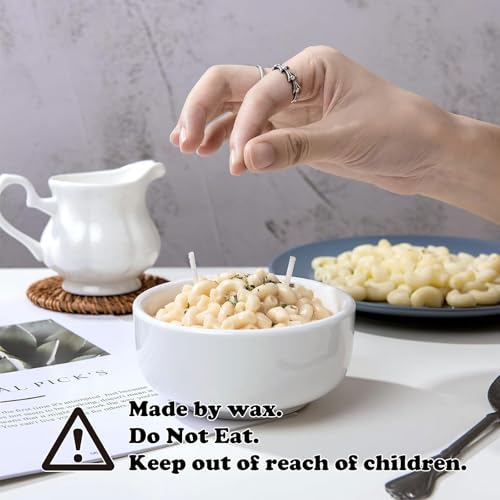 ILIKEPAR Macaroni and Cheese Pasta Bowl Scented Candle Ritual Gift for Your Lovers Friends Macaroni Pasta 5.6oz (160g)
