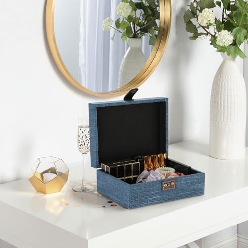 Hipiwe Treasure Chest Box - Wooden Decorative Trinket Jewelry Box with Clasp Memento Case Box Rectangular Keepsake Jewelry...