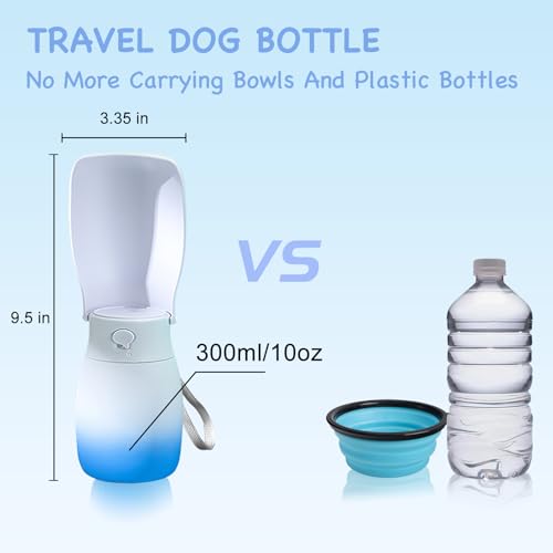 MITOCAPY Outdoor Dog Water Bottle Portable,Food Grade Plastic Travel Water Bowl for Dogs,Dog Water Bowl Dispenser for Pupp...
