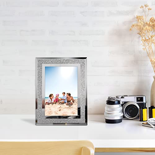 Calenzana 4x6 Picture Frame Sparkle Glass Photo Frames Set for Tabletop, 2 Pack