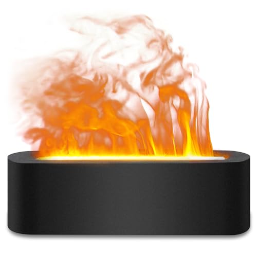 Omnexa Essential Oil Diffuser, 180ml Flame Air Diffuser Humidifier, Ultrasonic Fireplace Aromatherapy Diffuser with 7-Colo...