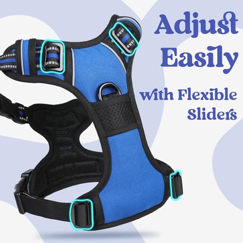 rabbitgoo Dog Harness for Large, No Pull Pet Harness with 3 Buckles, Adjustable Soft Padded Vest with Control Handle, Walk...