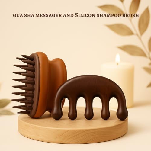 SPARESS Eco Friendly Natural Spa Set for Women Gift Box with Wooden Comb Set, Bath Strap, Gua Sha, Facial Sponge, Self Car...