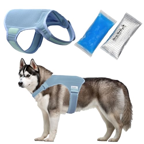 Horay World Cooling Vest for Dogs - Dog Cooling Vest with Innovative Cooling Packs (L, Light Blue)