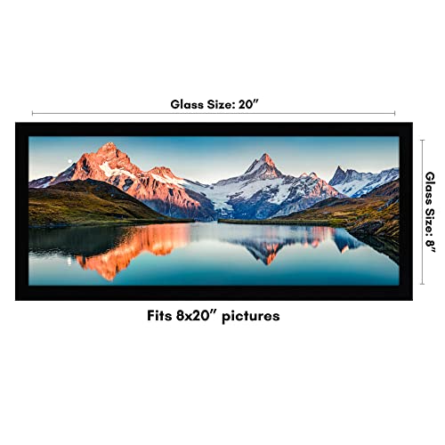 Americanflat 8x20 Picture Frame with Shatter-Resistant Glass - Signature Collection - Gallery-Style Frames Made of Enginee...