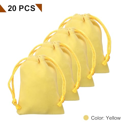 HARFINGTON 20pcs Velvet Gift Bags 2" x 2.8" Drawstring Jewelry Pouches Reusable Gift Packaging Storage Bags with Drawstrin...