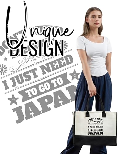 InnoBeta Japanese Gifts for Women Canvas Tote Bag, Japanese Gifts Tote with Top Zipper Closure and Shoulder Strap for Birt...