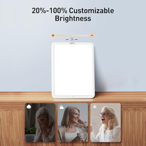 sympa Light Therapy Lamp, Sun Lamp with 10000 Lux, Happy Mood Lamp with Adjustable Brightness, Memory Function & 30 Minute...