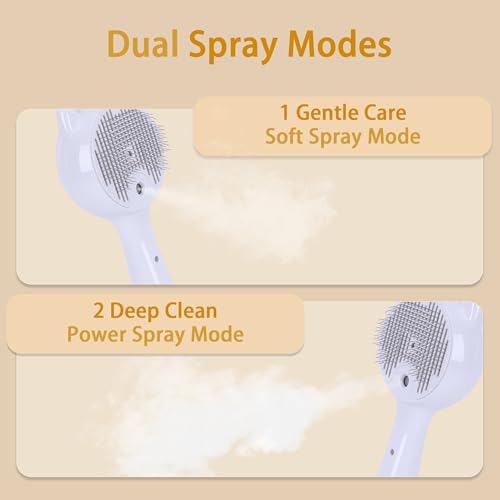 Pet Steam Brush for Cats & Dogs ，3-in-1 Pet Grooming Comb，Reduces Shedding, Soft Bristles, Promotes Healthy Coat-Comes - I...
