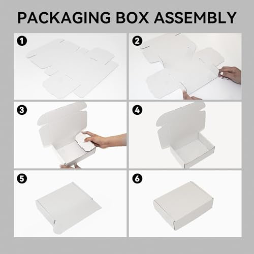 LineKap 12x9x4 Shipping Boxes 20-Pack, White Corrugated Cardboard Boxes for Mailing, Shipping & Small Business Packaging