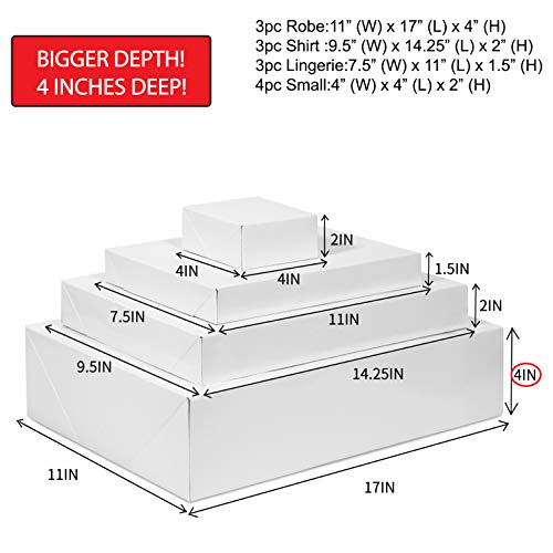 MOMONI Premium 13 Piece White Gift Boxes with Lids of Assorted Sizes with 4 inch Deep Robe Wrapping Boxes Set for Wrapping...