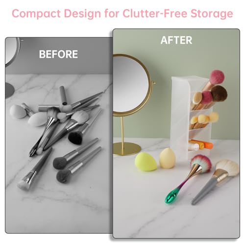 NiHome Plastic Cosmetic Display Case, Vertical & Horizontal Multi-Purpose Storage, Space-Saving Vanity or Bathroom Counter...