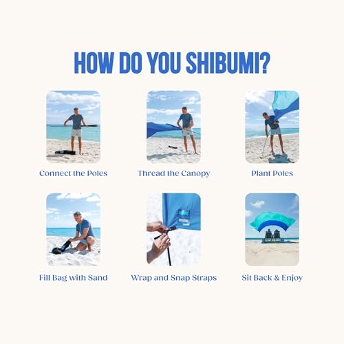 Shibumi Shade 3.0 Version | Wind-Powered Beach Tent Shade Canopy | Sets Up in 3 Mins | 150 Sq. Ft. of Shade for up to 8 Pe...